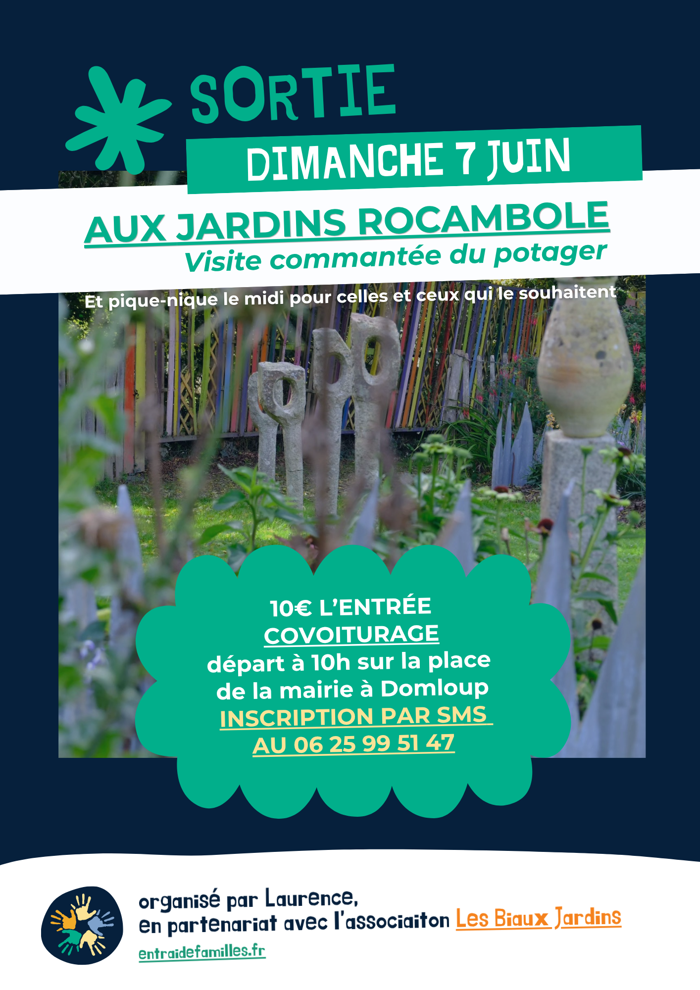 Covoiturage pour les jardins Rocambole dimanche 7 juin