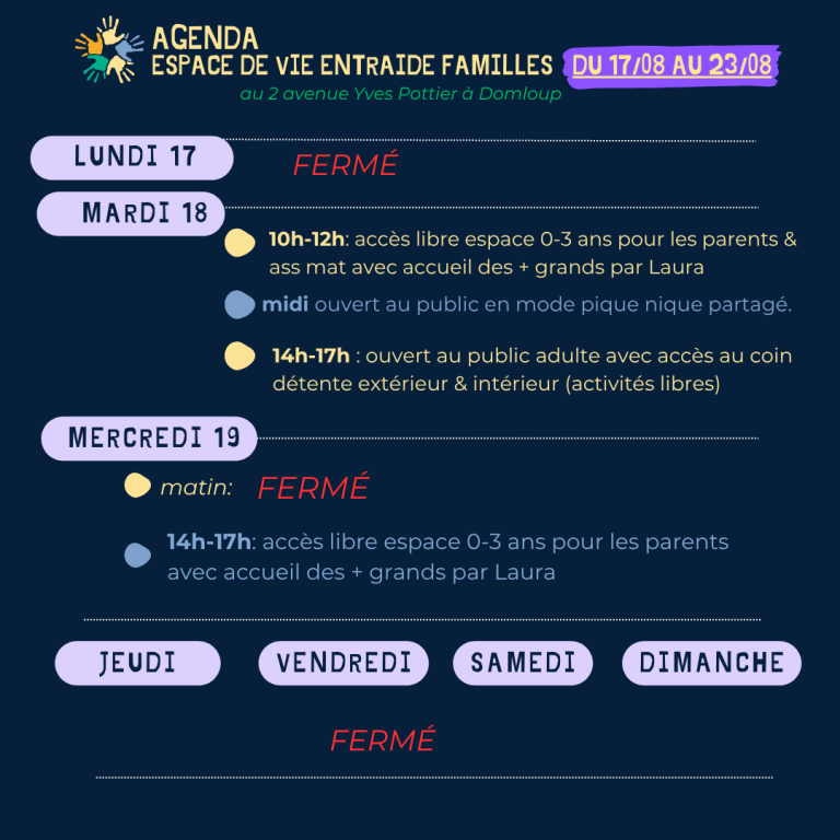 Agenda du 17 au 23 août