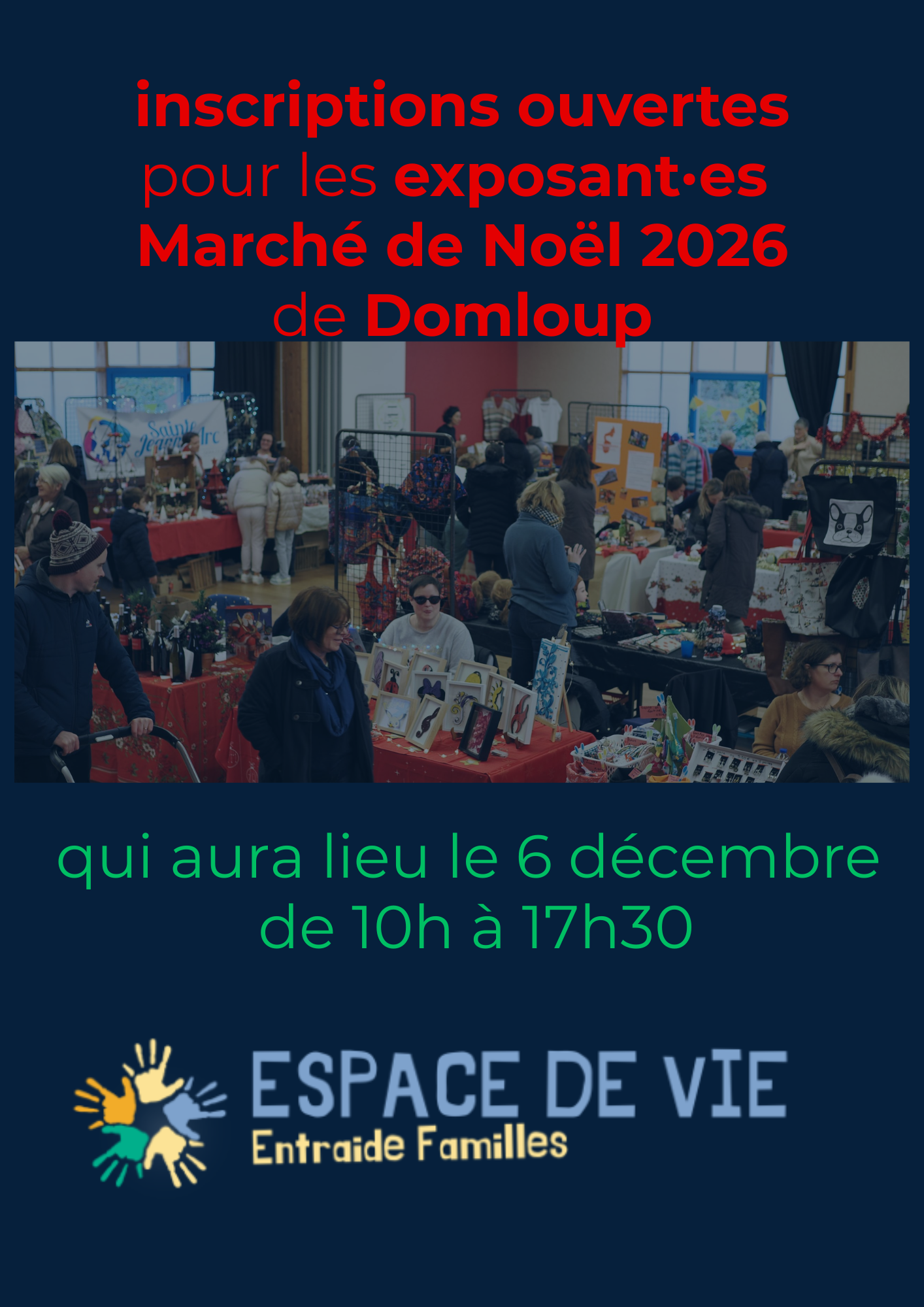 Inscriptions pour les exposant·es au marché de Noël de Domloup