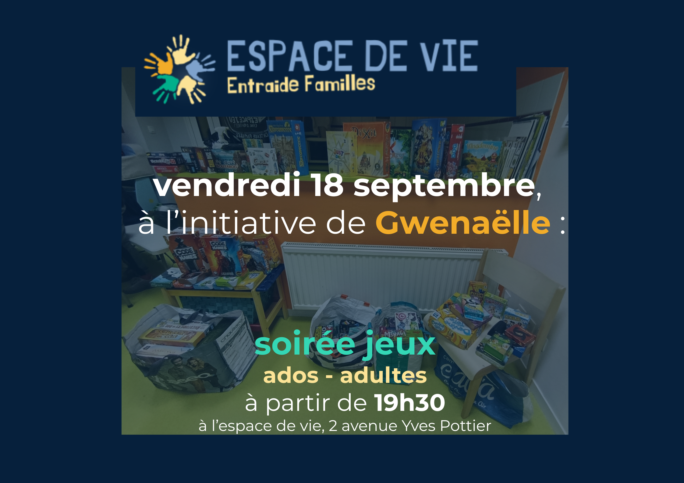 Retour des soirées jeux ados-adultes ce vendredi 18 septembre!